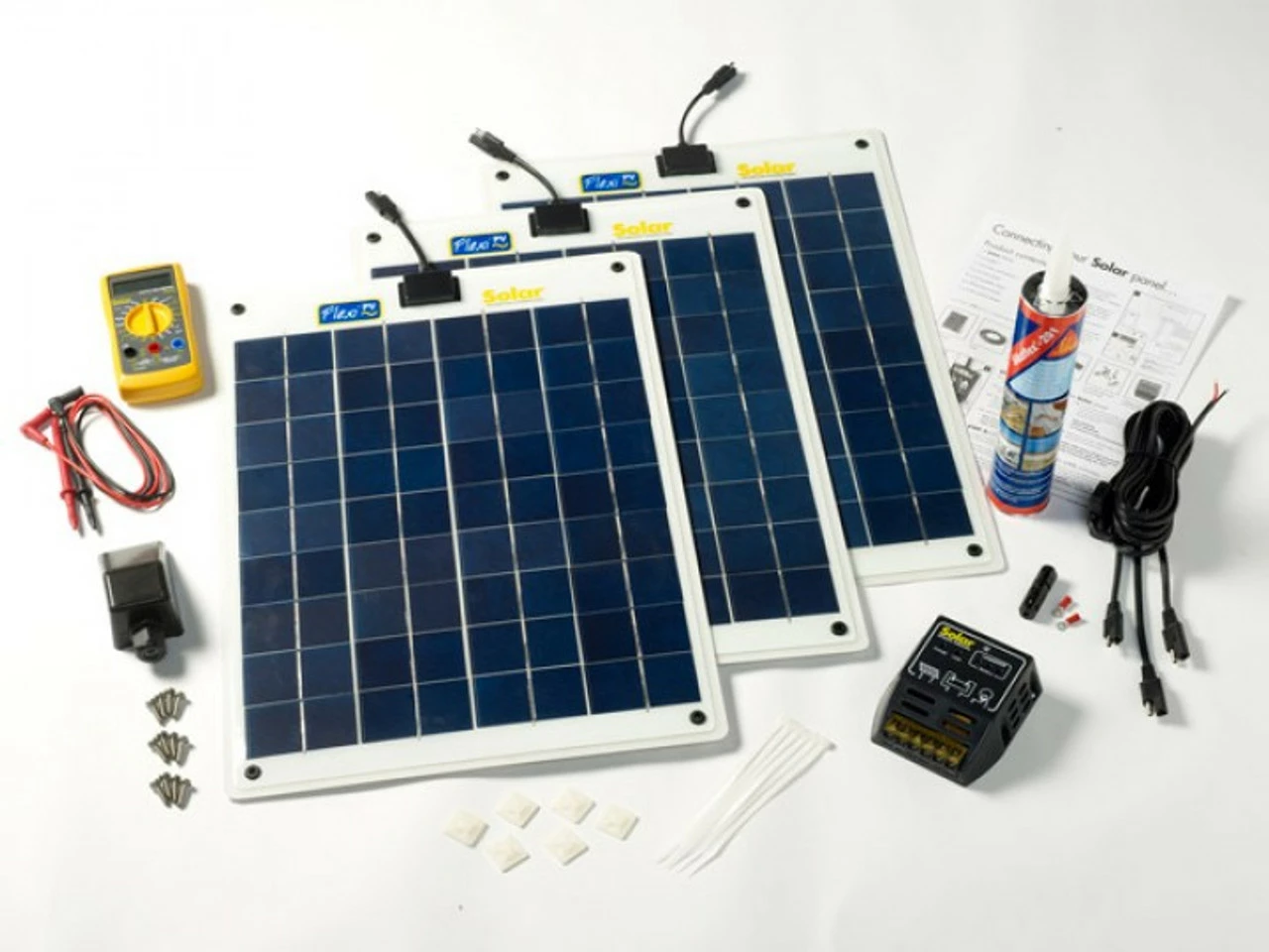 PV Logic Flexi PV 60w Flexible Roof Or Deck Top Solar Panel Complete Kit 3 PV Logic Flexi PV 60w Flexible Roof Or Deck Top Solar Panel Complete Kit