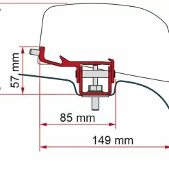 Fiamma F40 VAN Awning Adapter Bracket For Nissan NV 350 L2-H1 Campervan