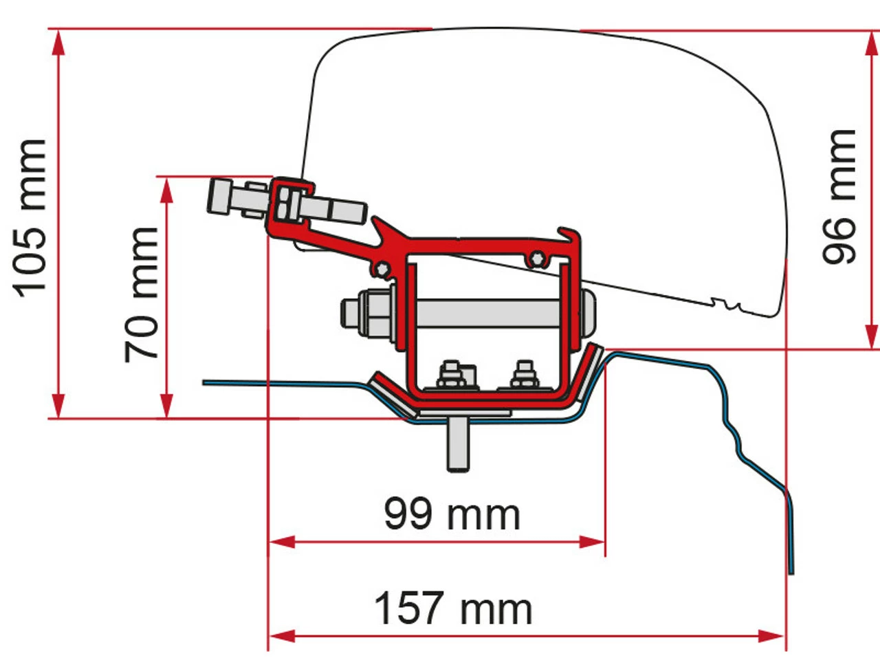 Fiamma F40 VAN Awning Adapter Bracket For Renault Trafic L1 & L2 Campervan 5 Fiamma F40 VAN Awning Adapter Bracket For Renault Trafic L1 & L2 Campervan - Image 3