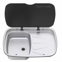 Spinflo Argent Caravan Sink & Drainer With Seal & Siphon -Kitchen & Bathroom Equipment Shop Argent Sink right handed 1 copy 61653.1496998627