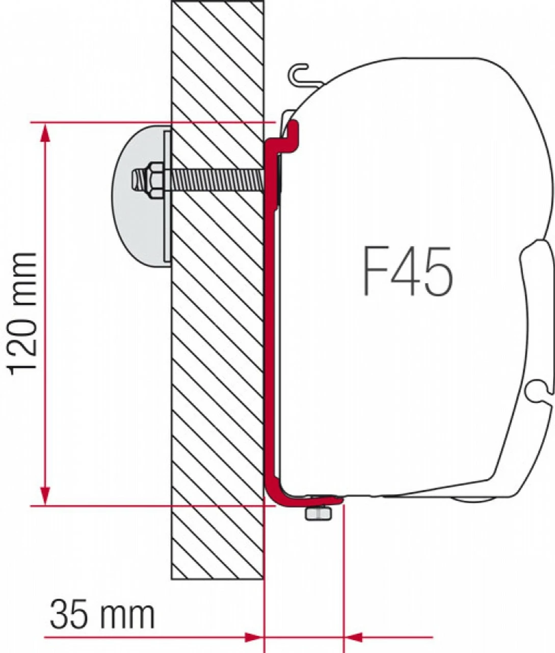Fiamma F45 Standard Awning AS-120 Adapter Kit 2 Fiamma F45 Standard Awning AS-120 Adapter Kit