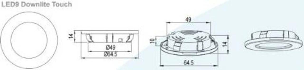 Lumo LED9 2W Touch Downlite Caravan Lights 4 Lumo LED9 2W Touch Downlite Caravan Lights - Image 2