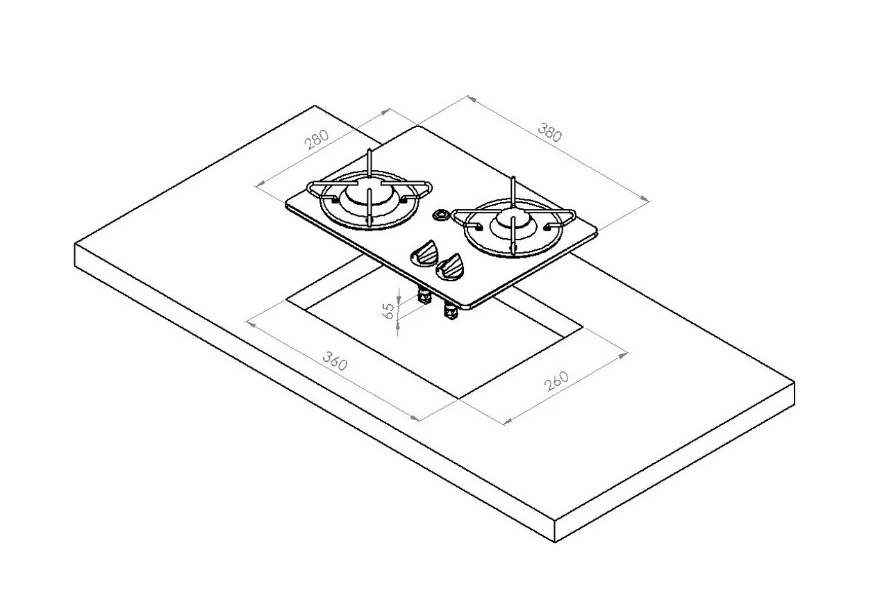 Navy Load Built In Glass Hob Double Burner NL.20001 5 Navy Load Built In Glass Hob Double Burner NL.20001 - Image 3