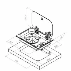 Navy Load NL.21000 Single Burner Hob With Glass Cover -Kitchen & Bathroom Equipment Shop NL.21000 dims 99139.1676563119