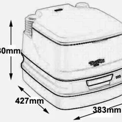 Thetford Porta Potti 145 Qube Portable Camping Toilet 7 Thetford Porta Potti 145 Qube Portable Camping Toilet -Kitchen & Bathroom Equipment Shop PPQ 145 dims 01180.1378976041