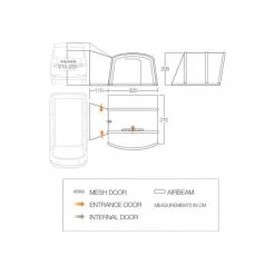 Vango Cove II Air Mid Campervan Drive Away Awning -Kitchen & Bathroom Equipment Shop Vango Cove II Air Mid Dimensions 19803.1673540984