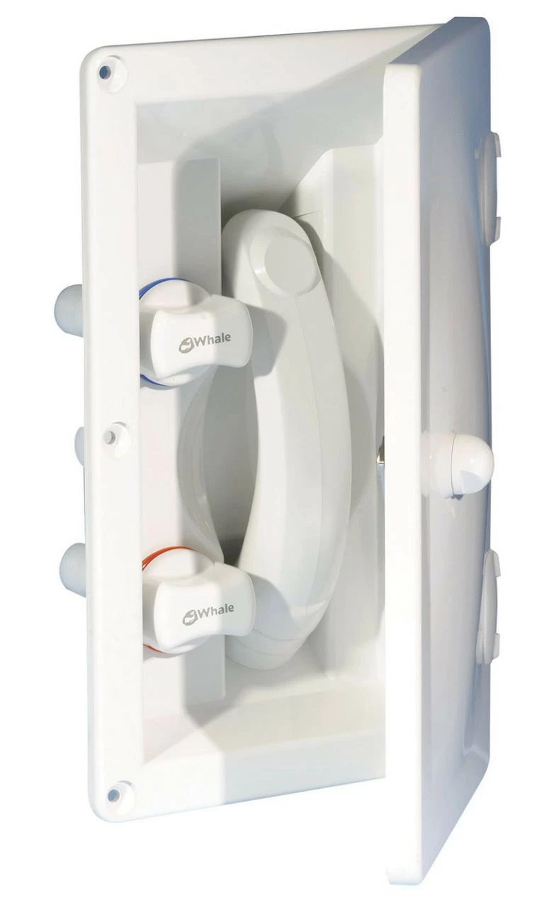 Whale Swim And Rinse External Hot And Cold Mixer Shower With Lockable Door 3 Whale Swim And Rinse External Hot And Cold Mixer Shower With Lockable Door