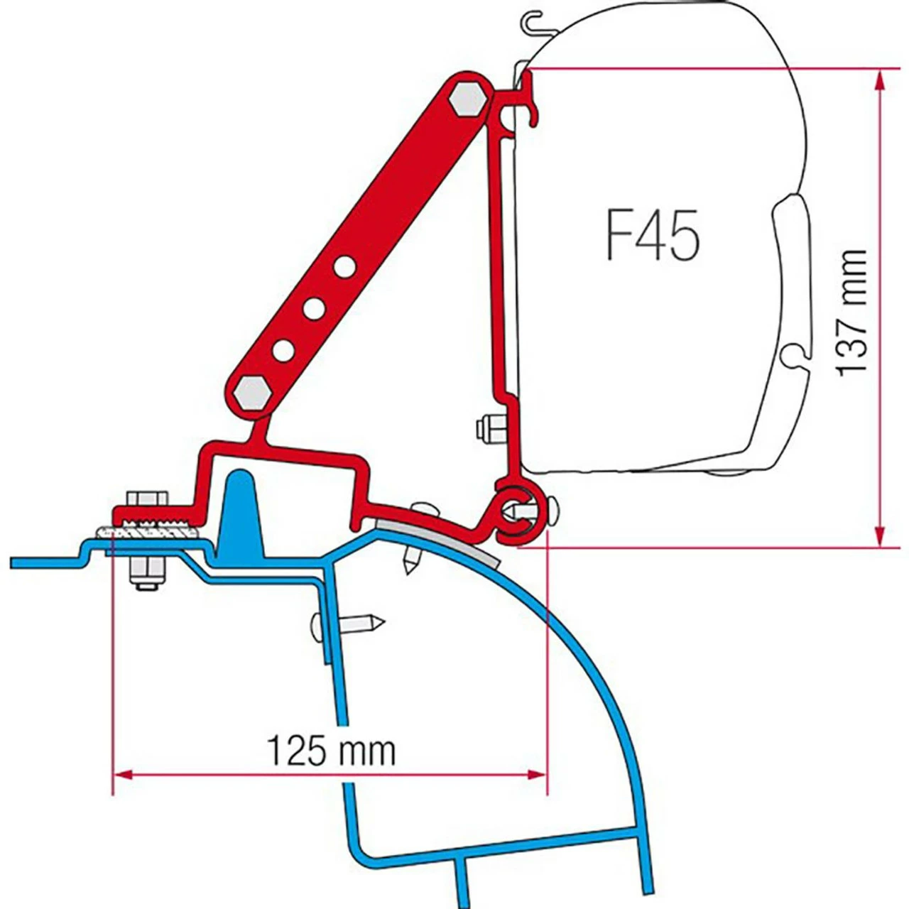 Fiamma F45 Adapter Bracket For Renault Master & Vauxhall Movano 3 Fiamma F45 Adapter Bracket For Renault Master & Vauxhall Movano