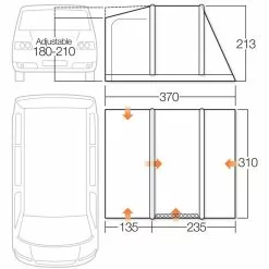 Vango Kela IV AirBeam Campervan AirBeam Awning -Kitchen & Bathroom Equipment Shop kela iv low Specs 89131.1525104078