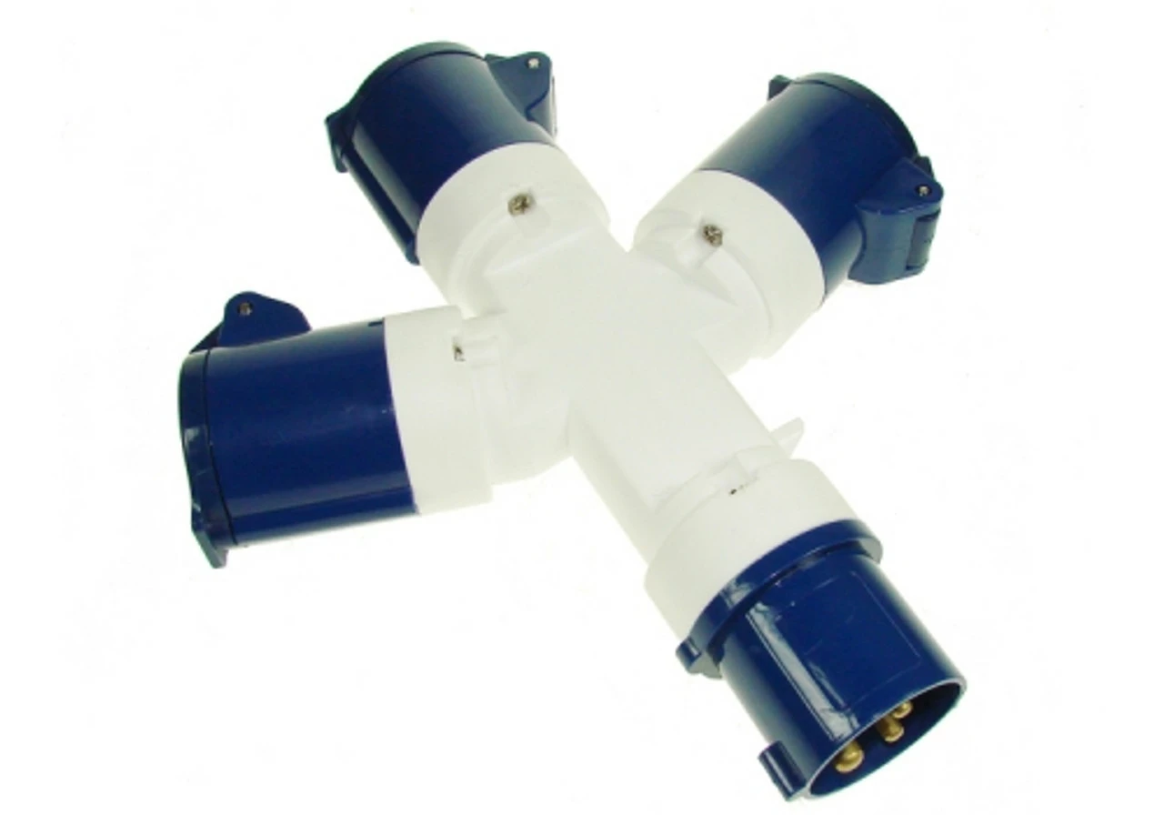 Maypole 3-Way 230v Caravan Site 16 Amp Hook Up Splitter 3 Maypole 3-Way 230v Caravan Site 16 Amp Hook Up Splitter