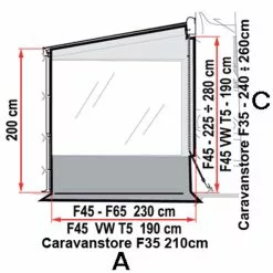 Fiamma Side W Pro F35 Caravanstore Awning Side Panel 5 Fiamma Side W Pro F35 Caravanstore Awning Side Panel -Kitchen & Bathroom Equipment Shop sidewpro dim 38281.1395396704