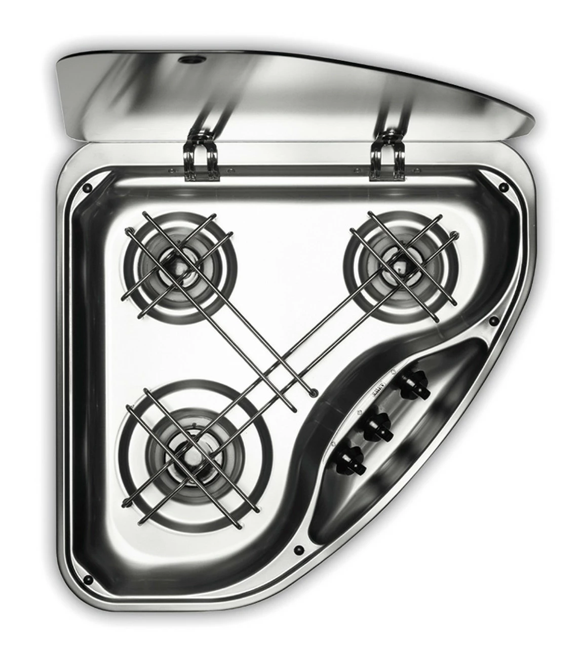 Dometic-Smev PI9003 Triangular Caravan 3 Burner Hob 3 Dometic-Smev PI9003 Triangular Caravan 3 Burner Hob