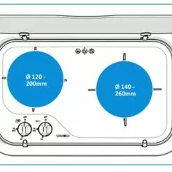 Thetford Topline 165 2 Burner Campervan Motorhome Hob Long Side 5 Thetford Topline 165 2 Burner Campervan Motorhome Hob Long Side -Kitchen & Bathroom Equipment Shop thetford topline165 suitable pan szes 49311.1611740277