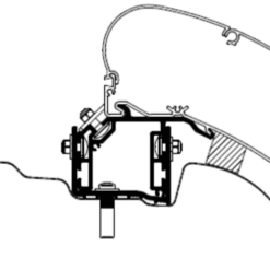 Thule Awning Bracket For Omnistor 6300 - VW Crafter 2018 Onwards