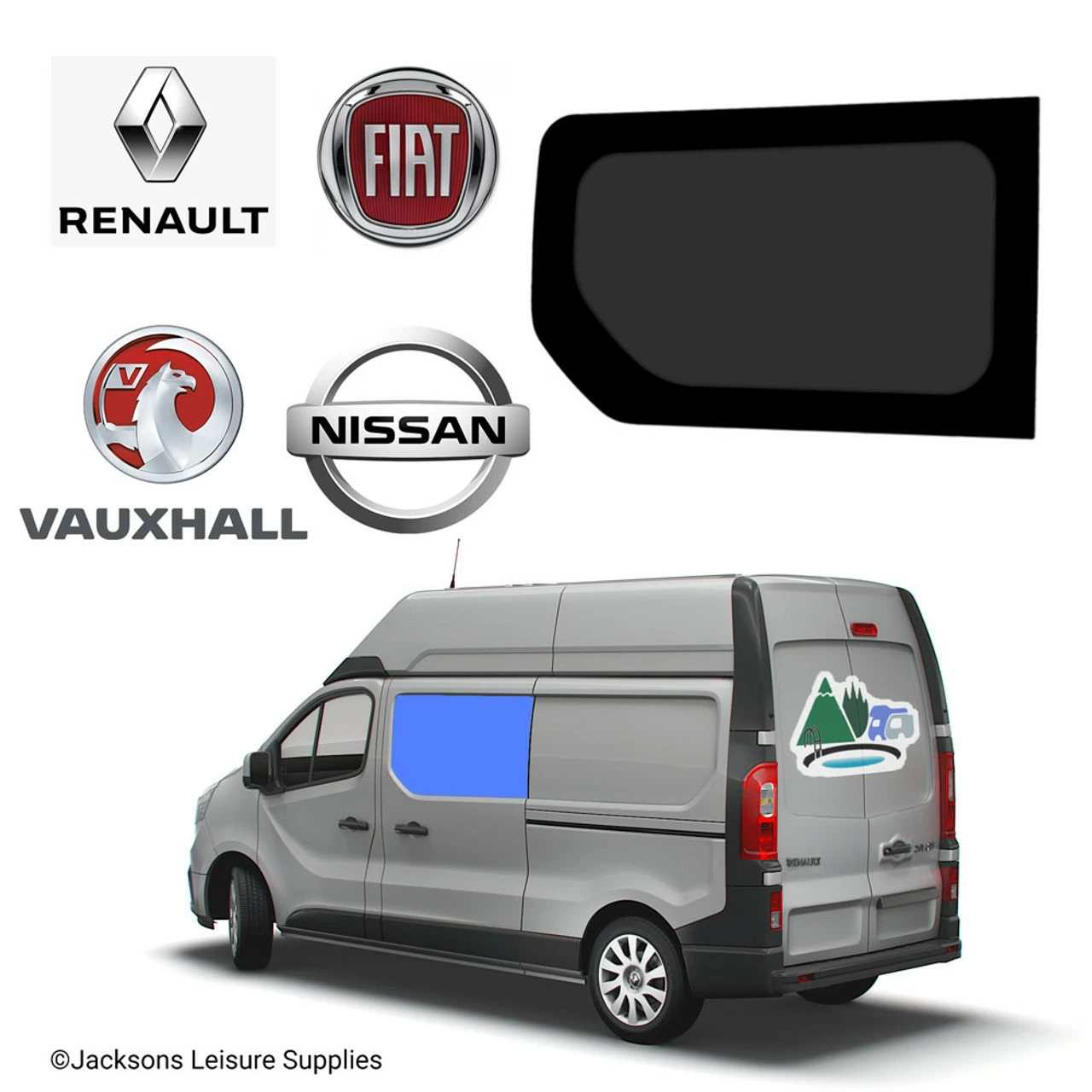 JLS Renault Trafic Vauxhall Vivaro Fixed Glass Campervan Window - UK Passenger Side 3 JLS Renault Trafic Vauxhall Vivaro Fixed Glass Campervan Window - UK Passenger Side